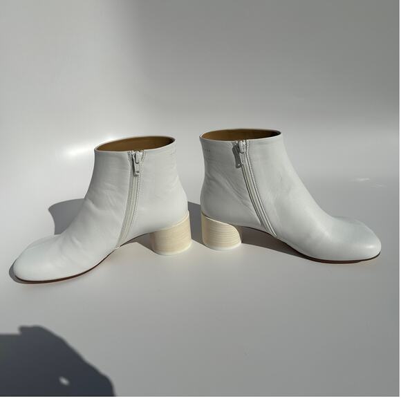 MM6 Maison Martin Margiela White Lambskin Anatomic 45 Ankle Boots 37 NIB $550 - Picture 7 of 16